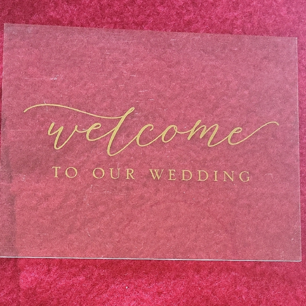 Gold Script Wedding Accessory Set